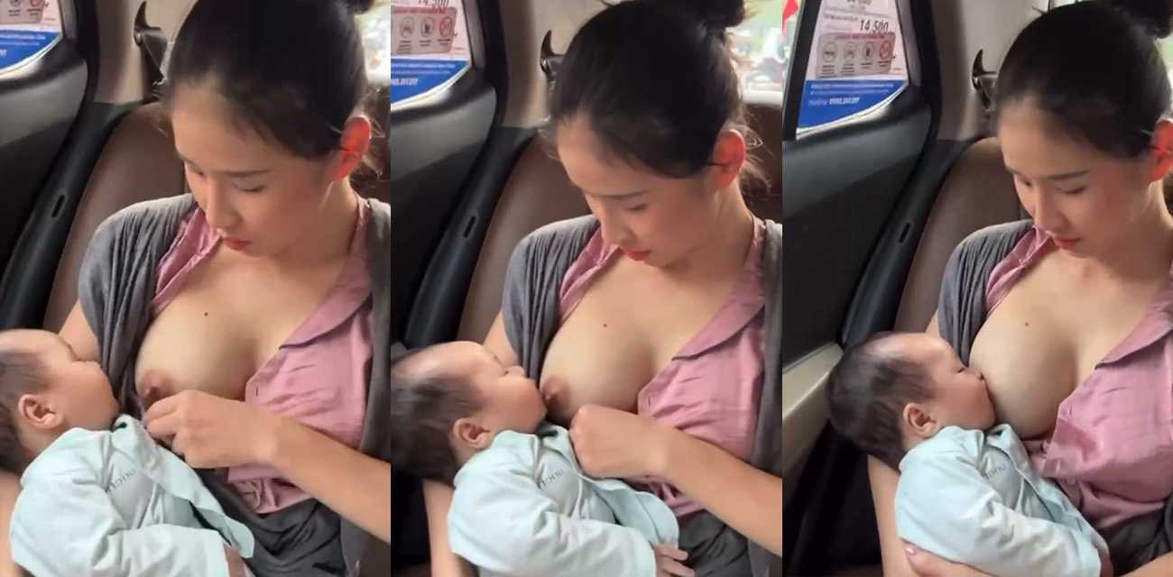 “妈妈 妈妈 我也饿了”极品气质宝妈在出租车上喂奶 这奶子真大真白啊